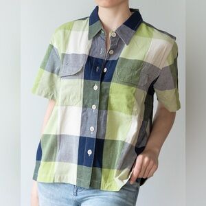 Christopher & Banks Multicolor Plaid Button Down Shirt